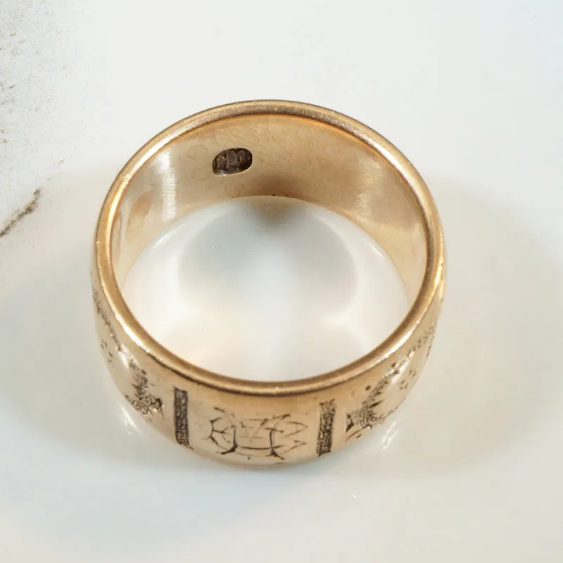 Haloed Star Engraved Gold Cigar Band