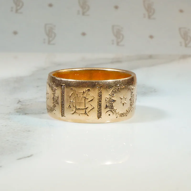 Haloed Star Engraved Gold Cigar Band