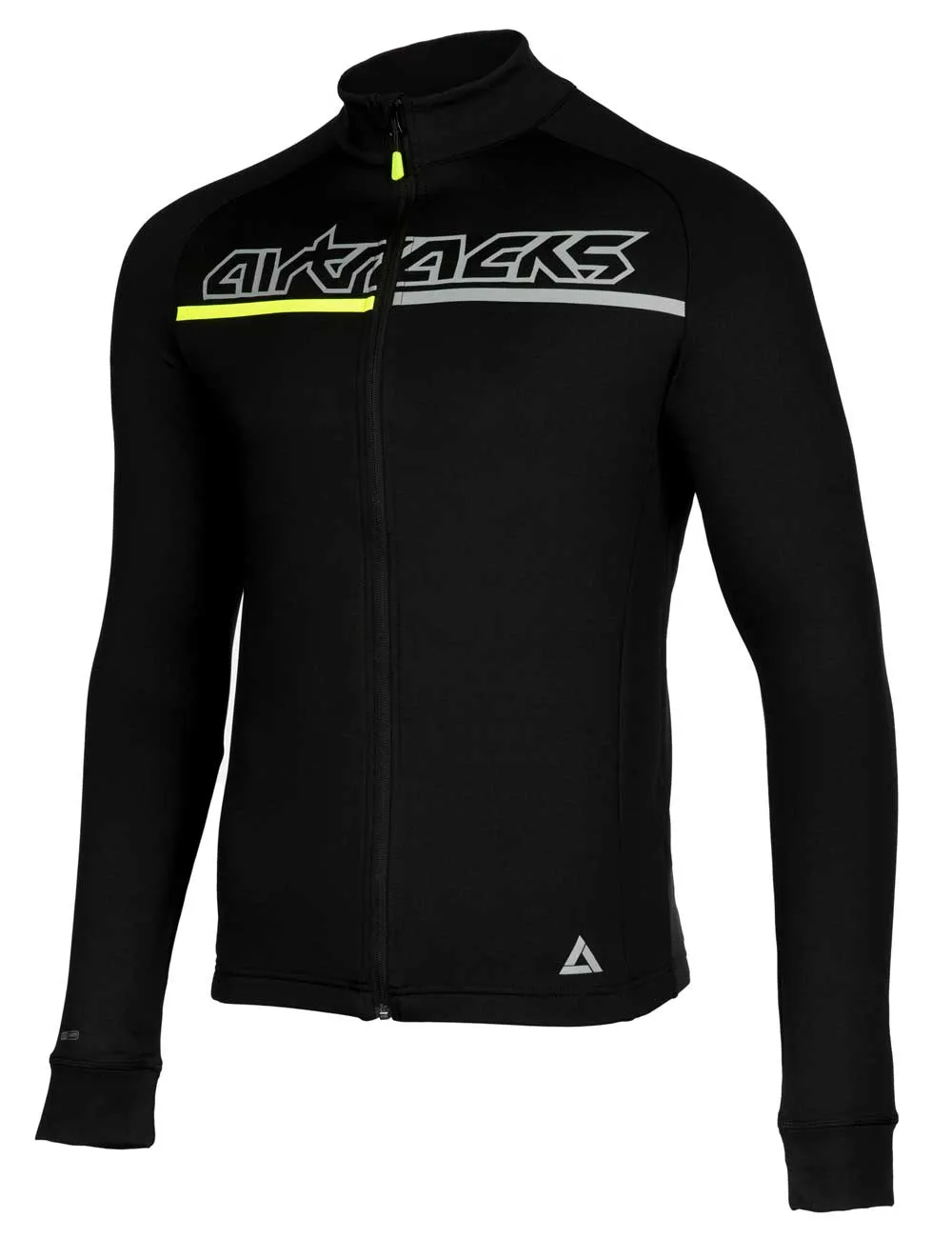 Herren Thermo Fahrradtrikot Langarm Pro Team Schwarz-Neon Setprodukt