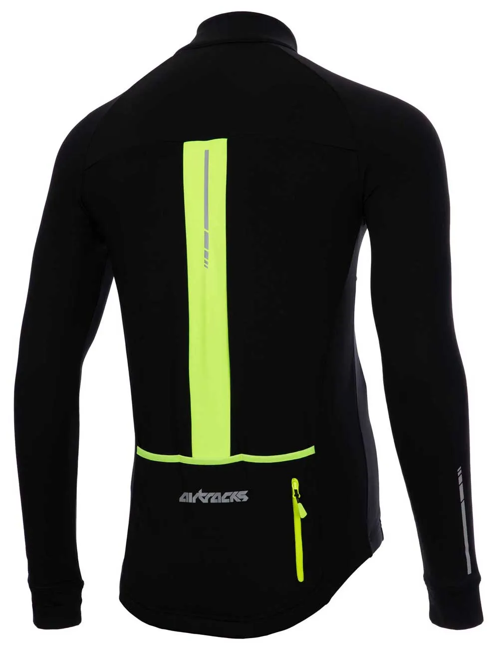 Herren Thermo Fahrradtrikot Langarm Pro Team Schwarz-Neon Setprodukt