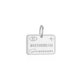 Hungary Passport Stamp Charm Silver