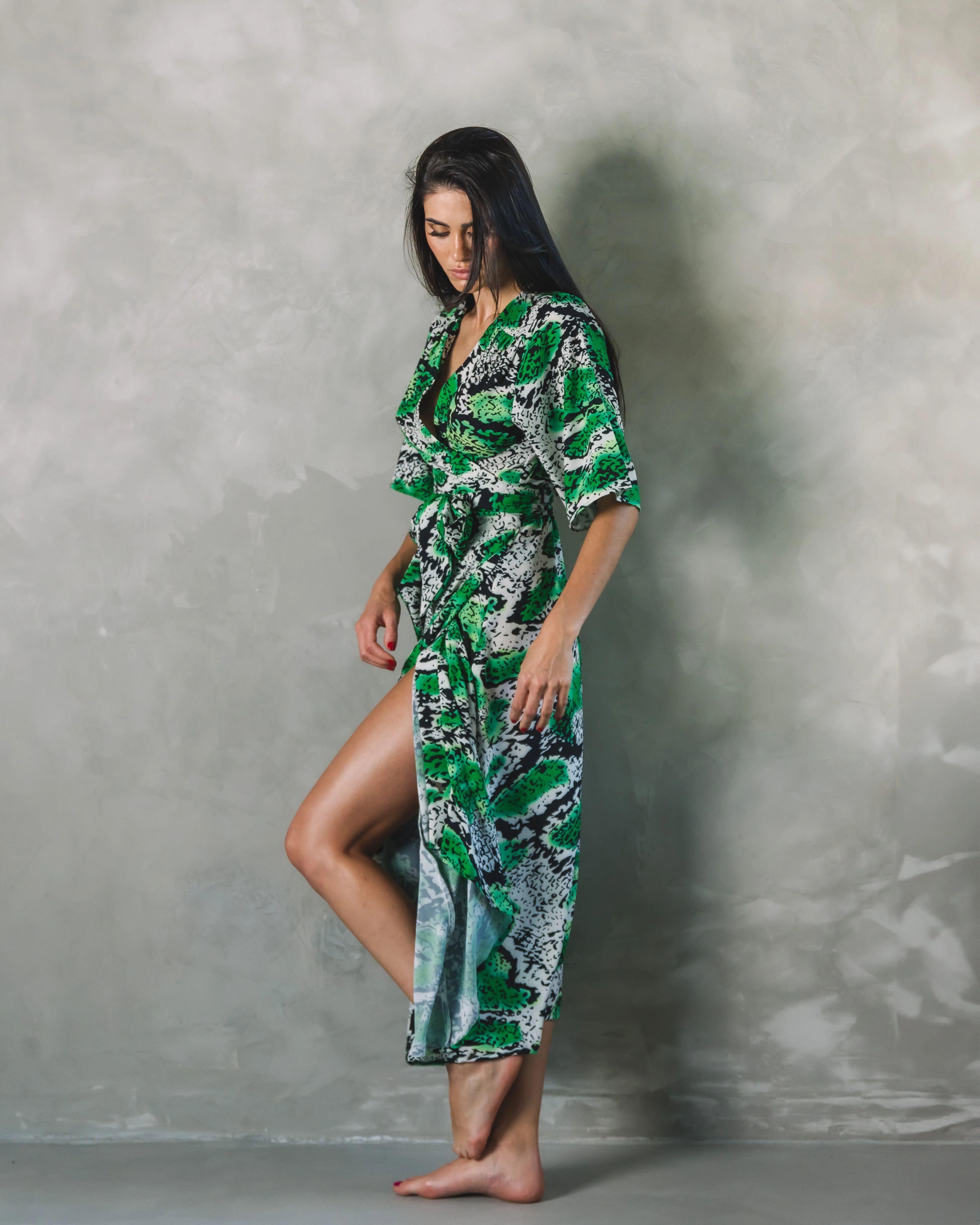 Ivy Wrap Green Snake Print