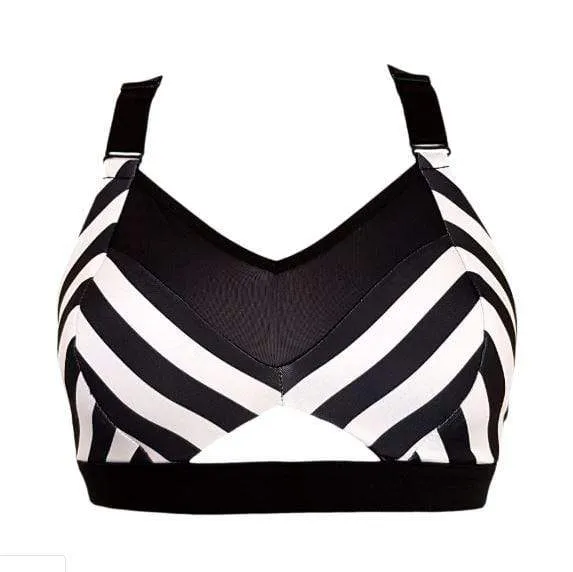 Jayne Top Harlequin - Black and White Stripes