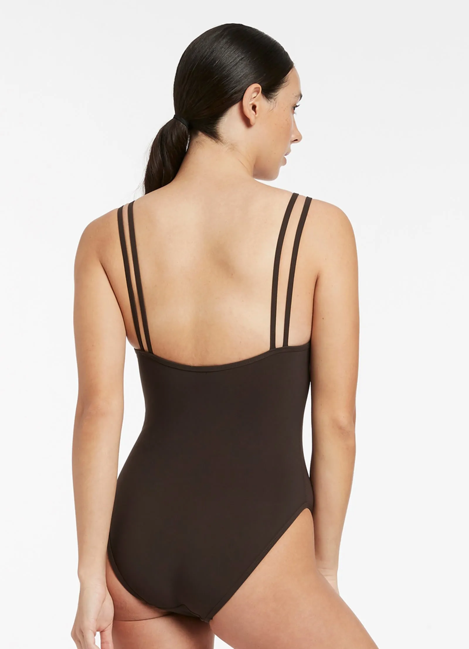 Jetset Double Strap One Piece - Chocolate