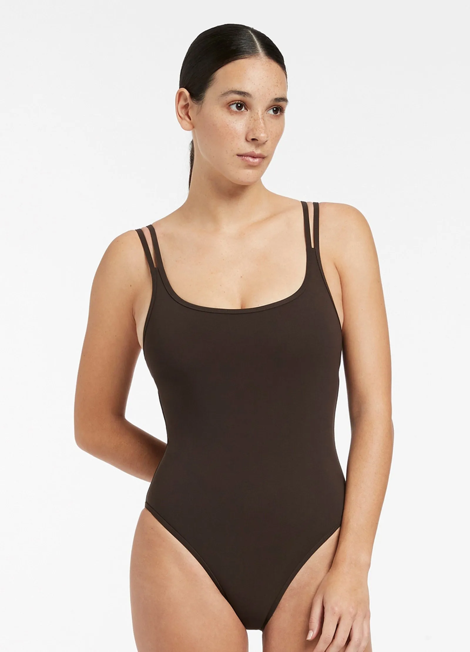 Jetset Double Strap One Piece - Chocolate