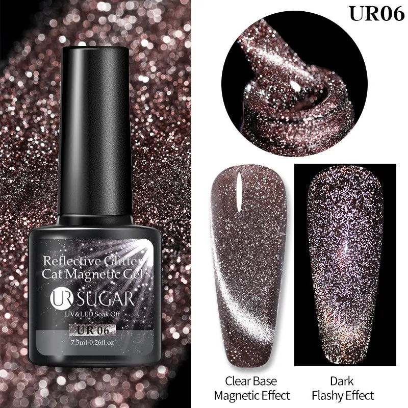 Laser Cat Eye Gel Nail Polish Manicure Crystal Diamond In The Debris Cat Eye Gel Polish