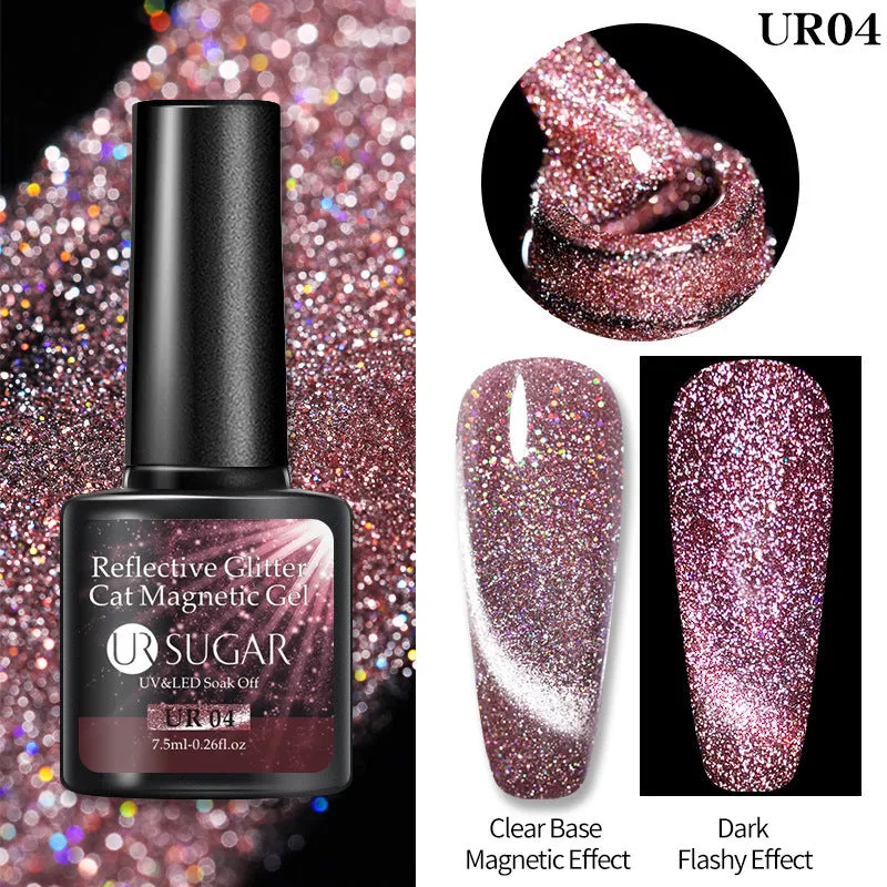 Laser Cat Eye Gel Nail Polish Manicure Crystal Diamond In The Debris Cat Eye Gel Polish