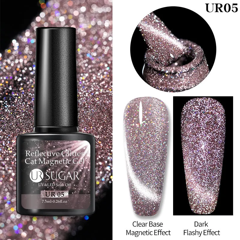 Laser Cat Eye Gel Nail Polish Manicure Crystal Diamond In The Debris Cat Eye Gel Polish