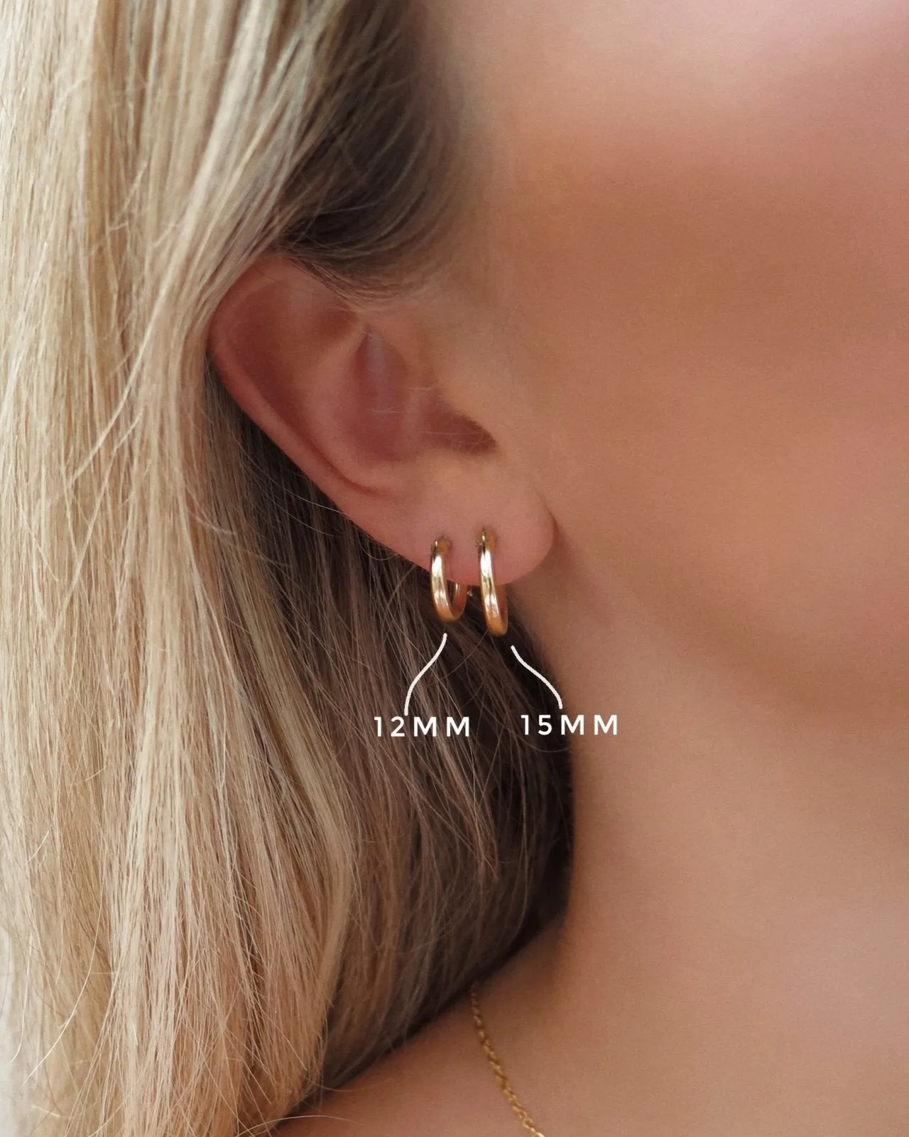 Love Lock Thick Hoop Earrings  - 14k Yellow Gold Fill