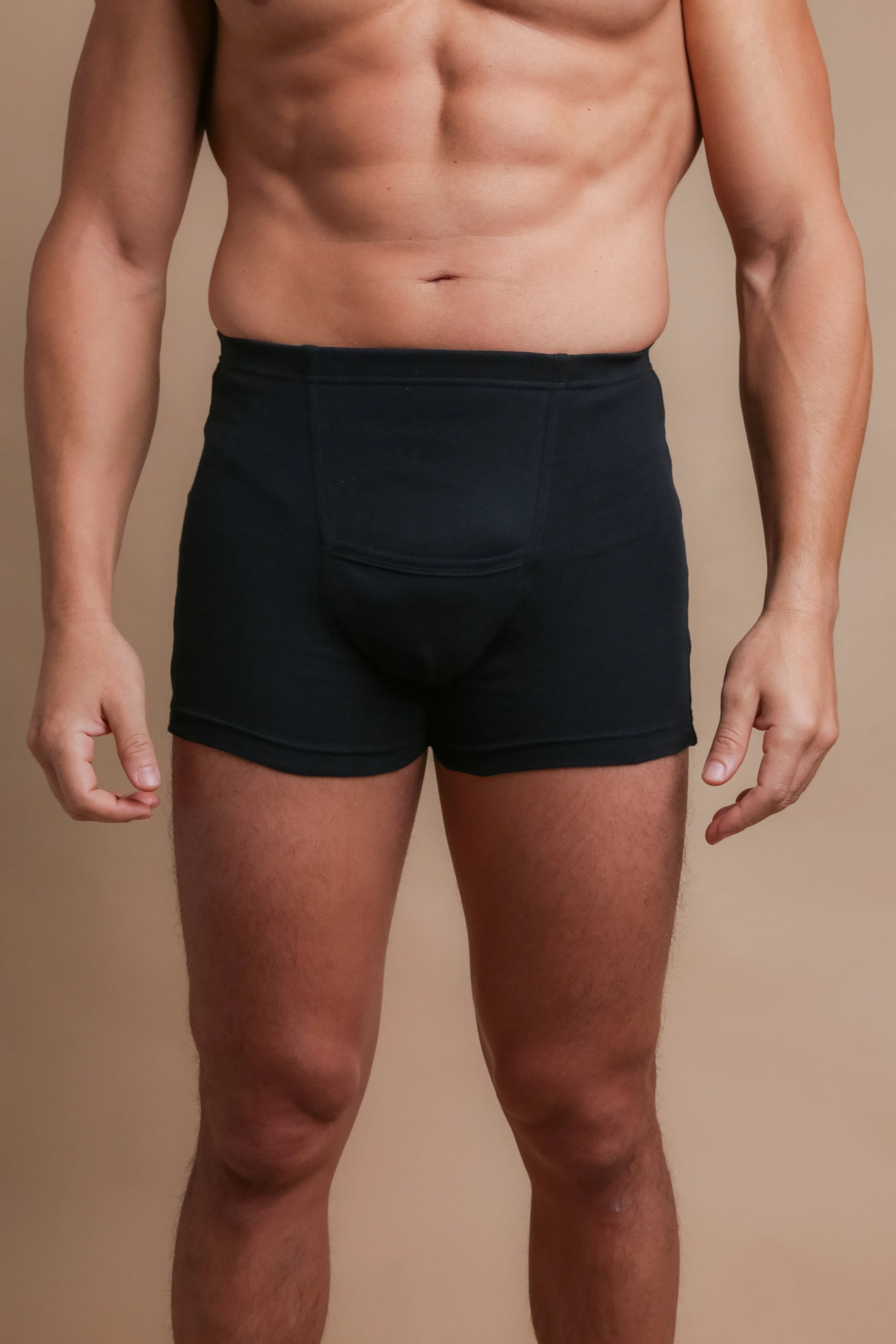 Men's Rib Elasticized Boxer Brief with Fly