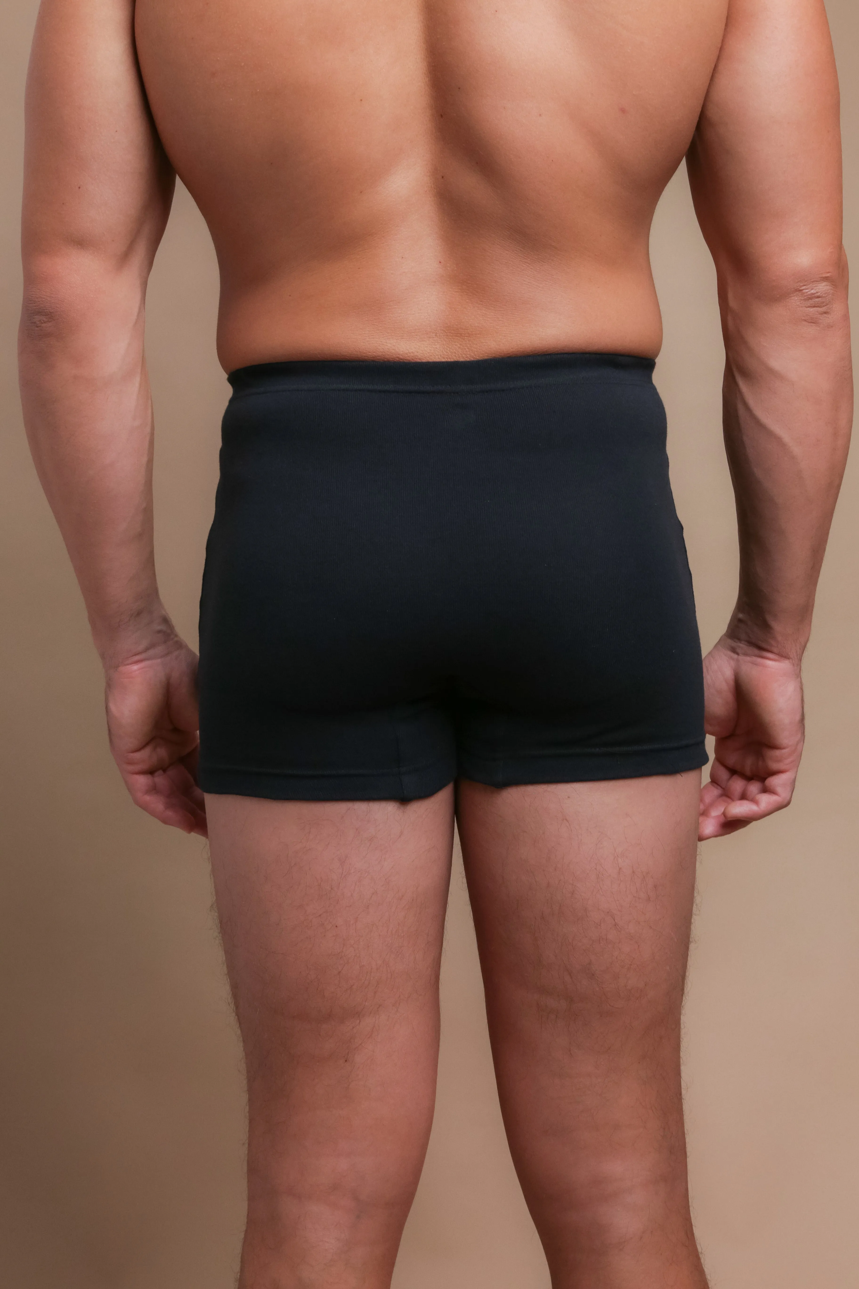 Men's Rib Elasticized Boxer Brief with Fly