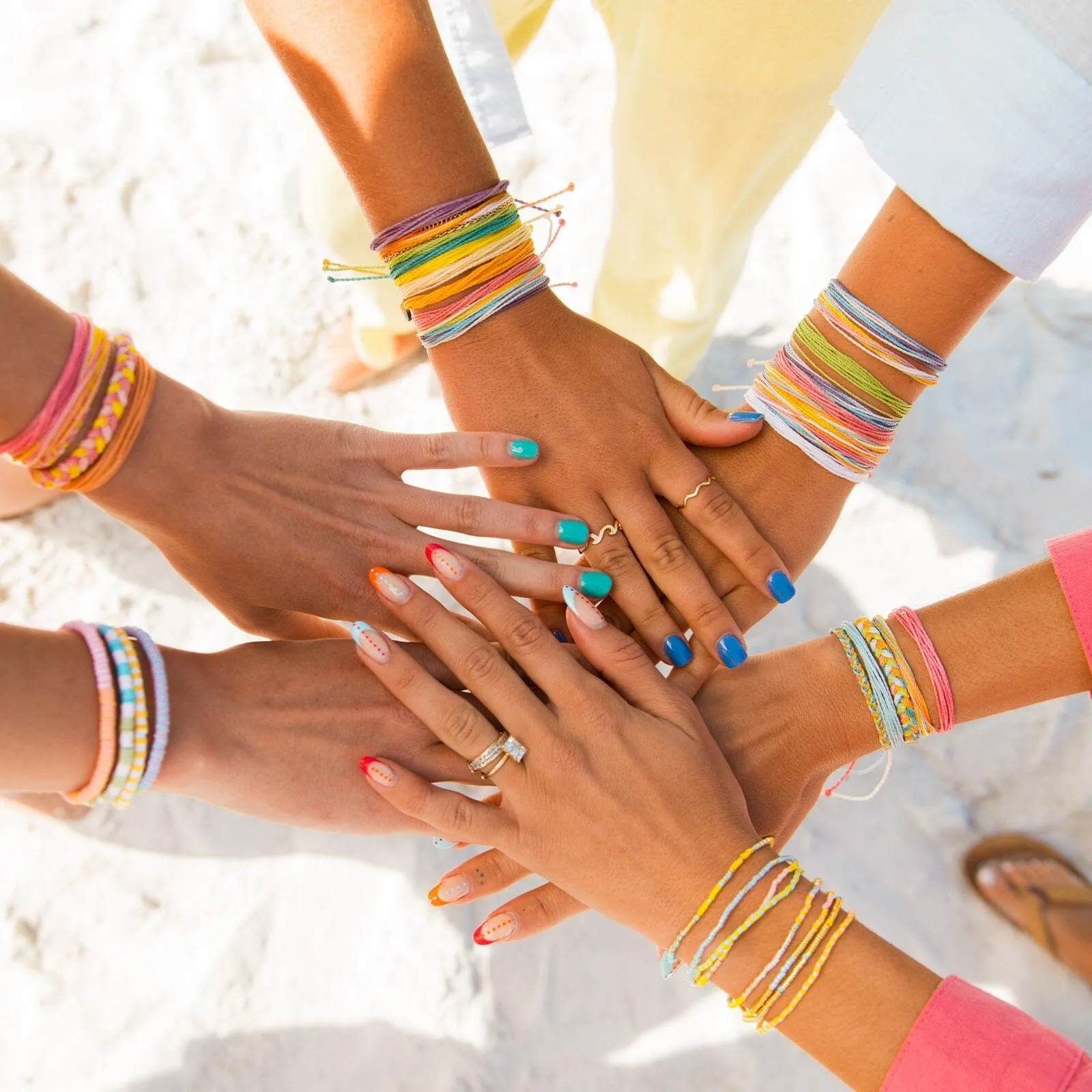 Mixed Bead Sunset Beach Stretch Bracelet Set of 8