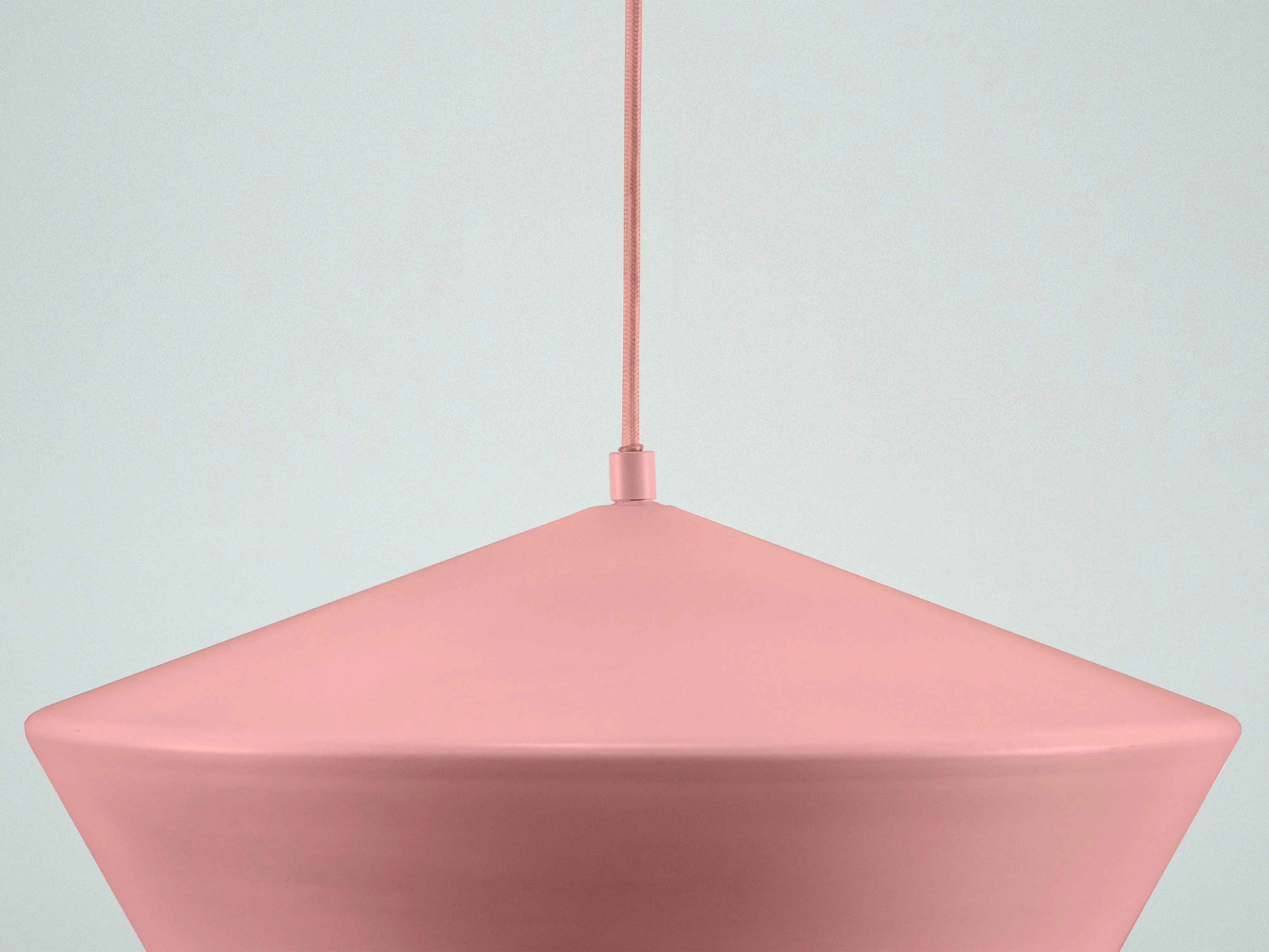 Pink wide metal diner pendant