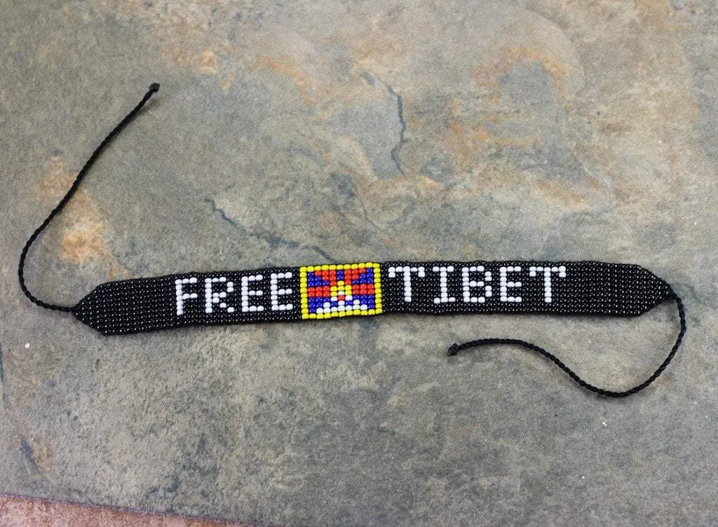 "FREE TIBET" Beaded Bracelet