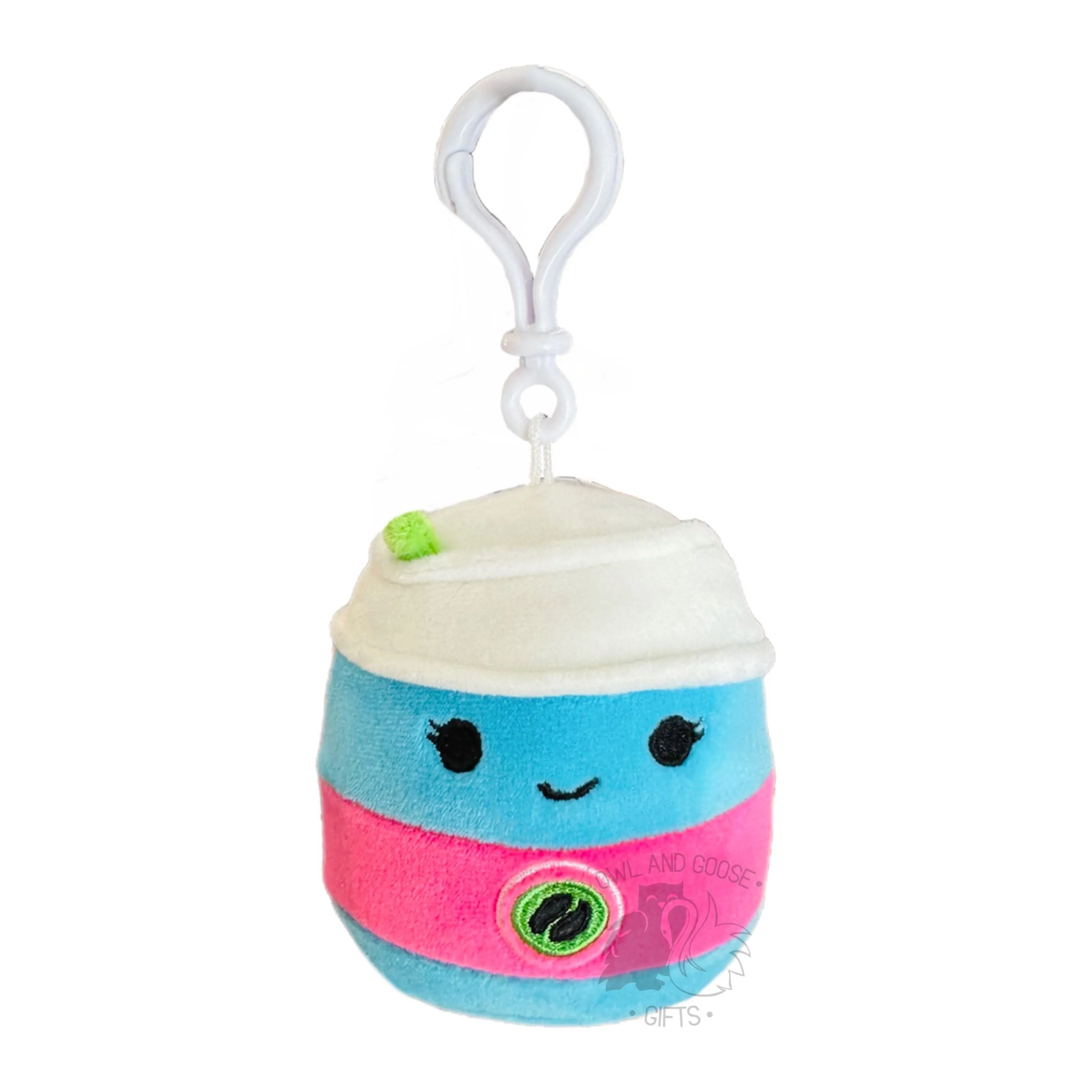 Squishmallow 3.5 Inch Aloeen the Latte Neon Foods Plush Clip