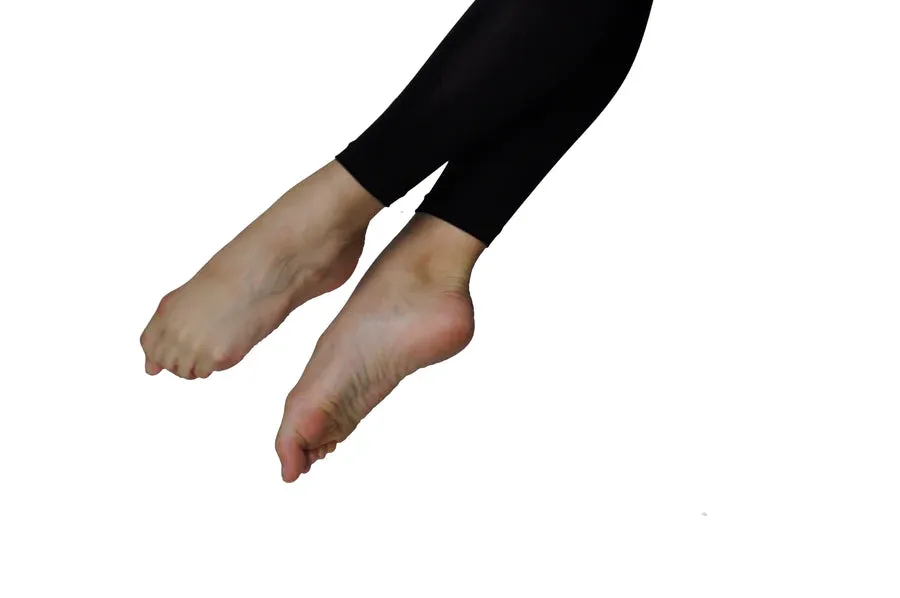 Tendu Microfibre Black Footless Tights - Adult