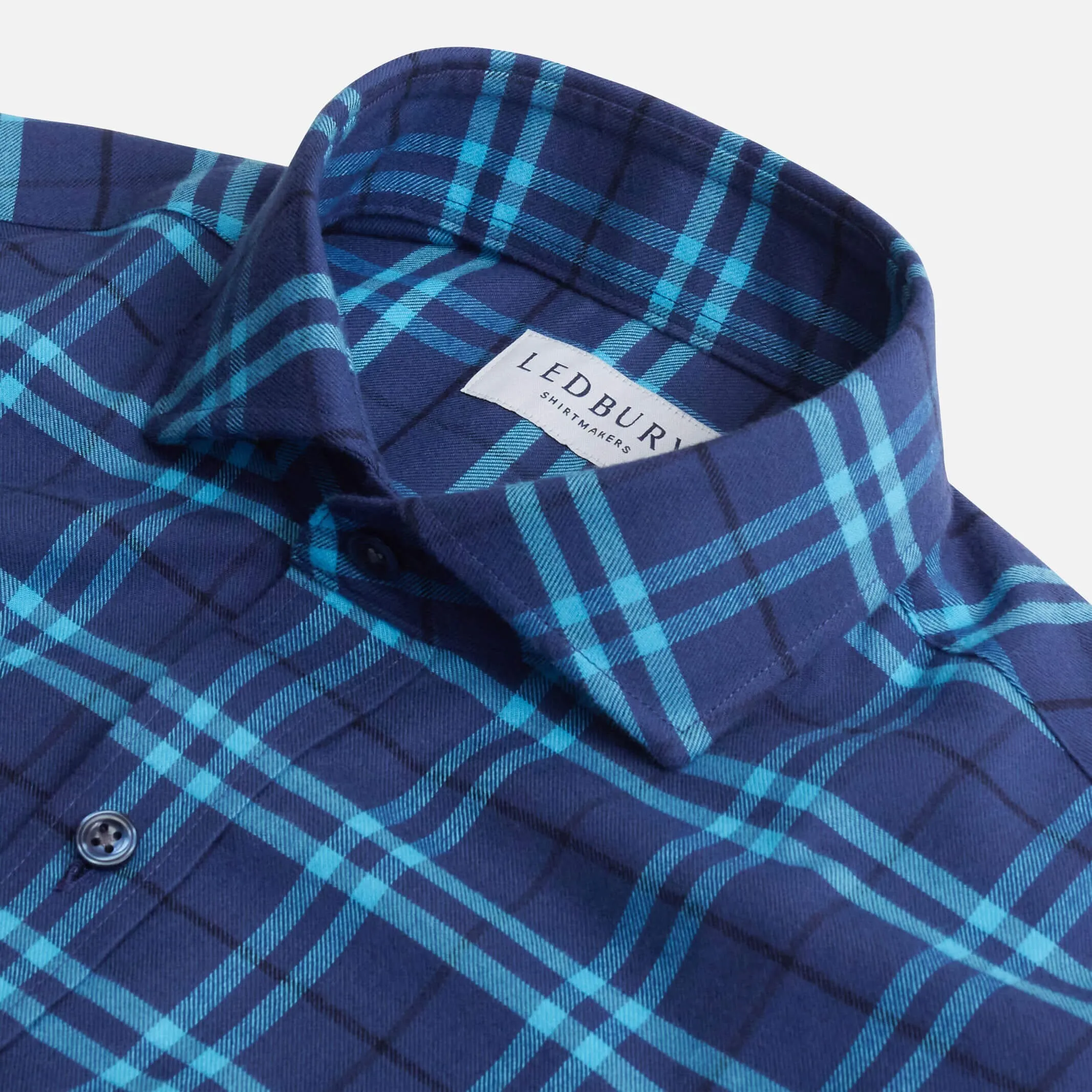 The Bright Blue Leavitt Flannel Custom Shirt