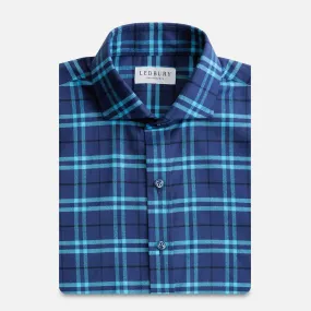 The Bright Blue Leavitt Flannel Custom Shirt