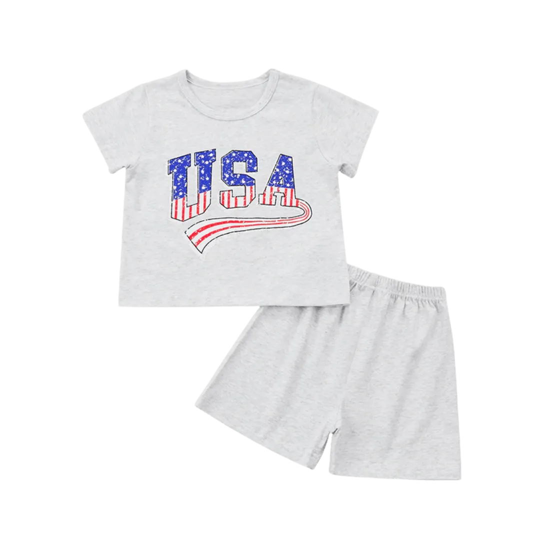 USA T-Shirt and Shorts Set