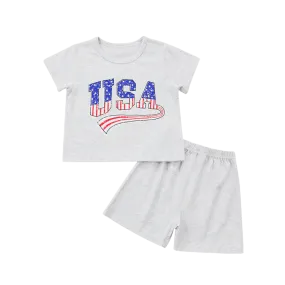 USA T-Shirt and Shorts Set