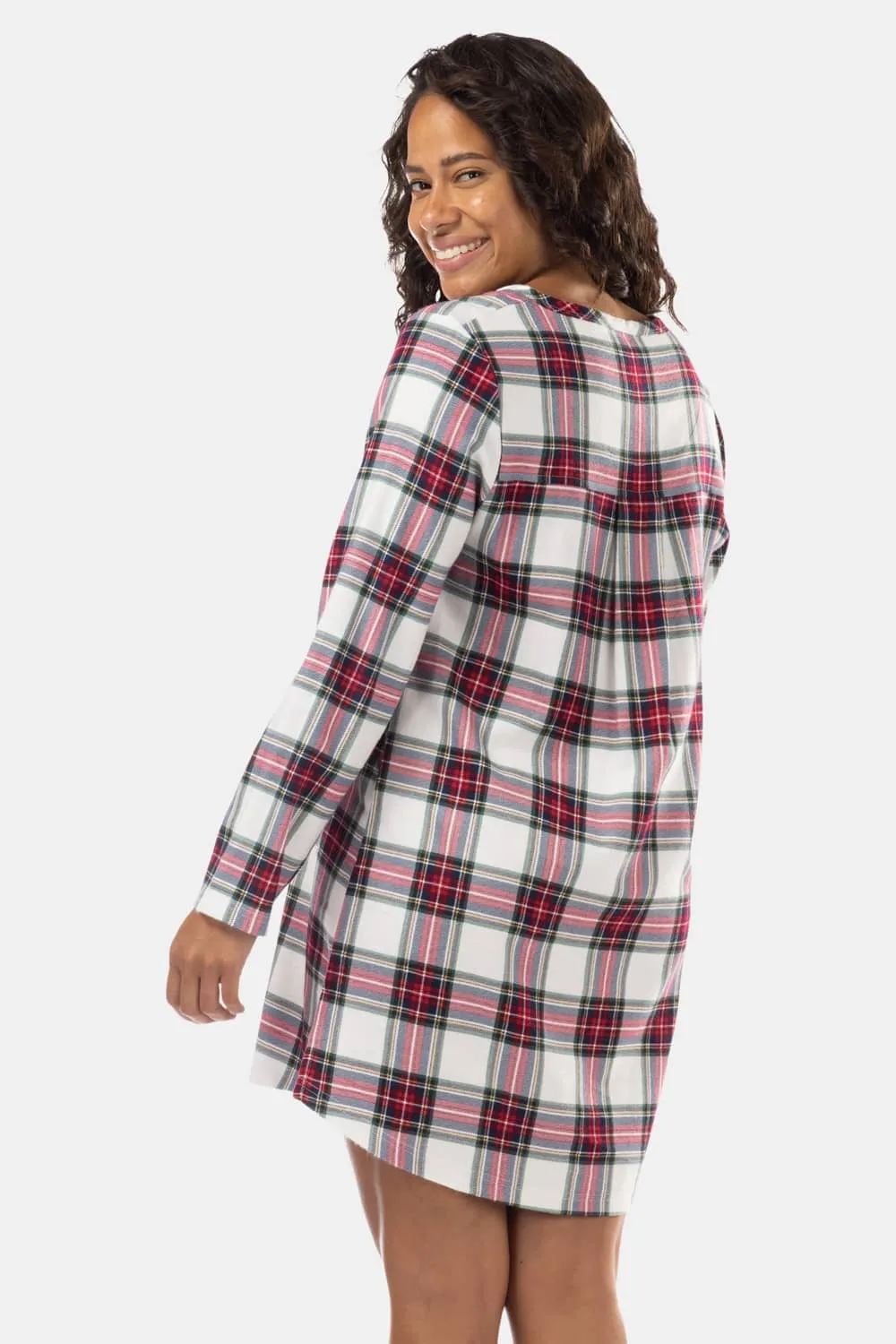 Women's EcoFlannel™ Above Knee Henley Nightshirt