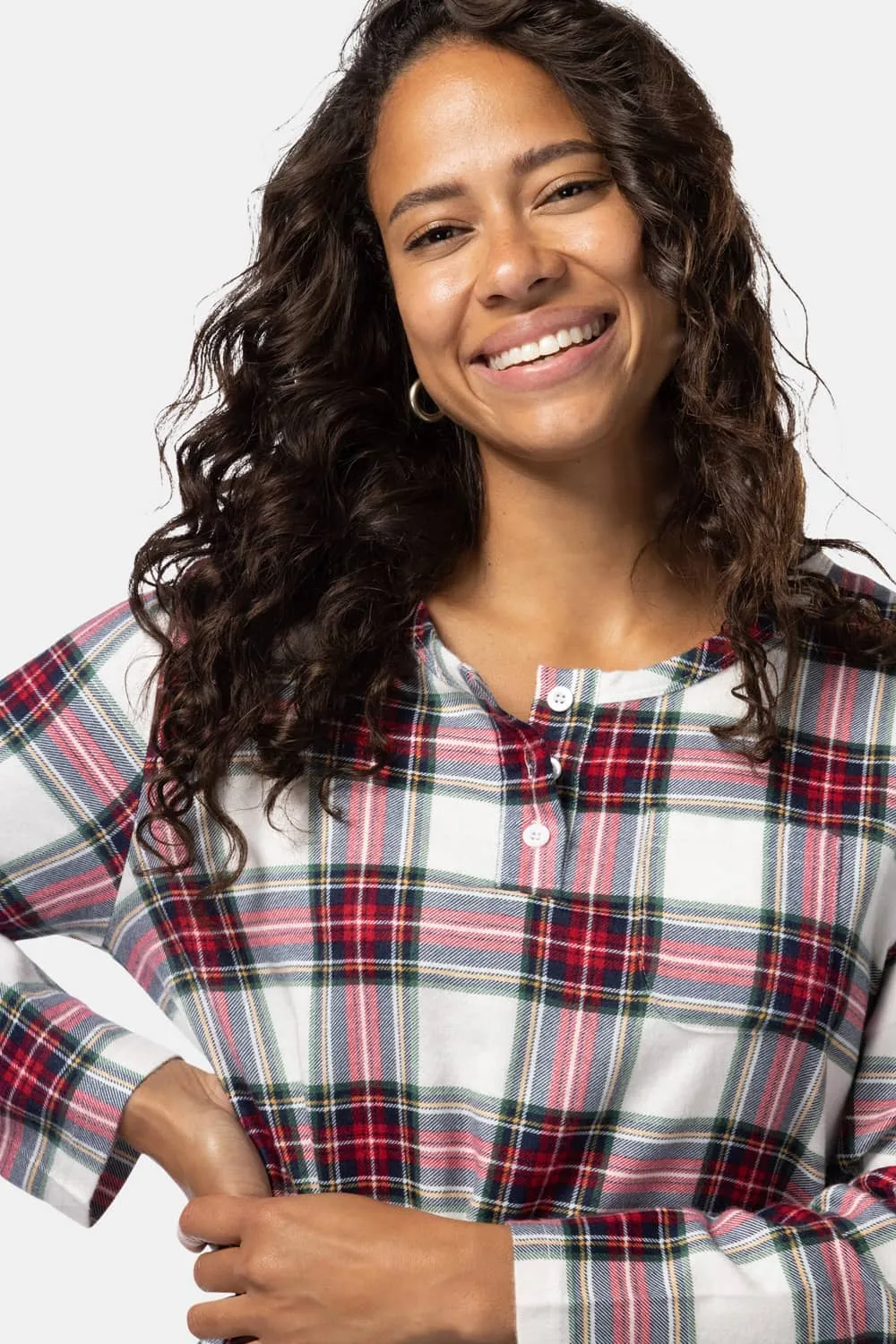 Women's EcoFlannel™ Above Knee Henley Nightshirt