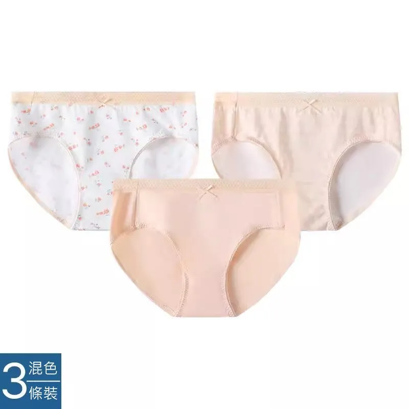 Women's Pure Cotton Printed Mid-Rise Bikini Panties (3pcs Pack)